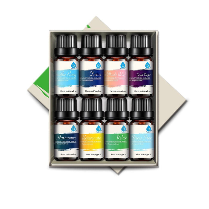 Pursonic Blends of 100% Pure Essential Aromatherapy Oils Gift Set-8 Pack