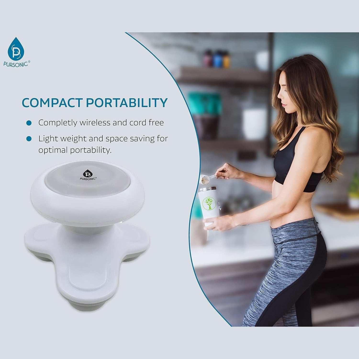 Pursonic Mini Handheld Sport Massager Portable Pain Relief - 3 Modes