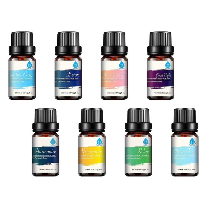 Pursonic Blends of 100% Pure Essential Aromatherapy Oils Gift Set-8 Pack