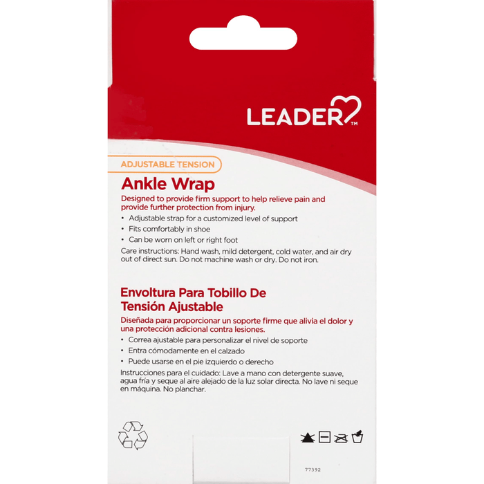 Leader Adjustable Tension Ankle Wrap