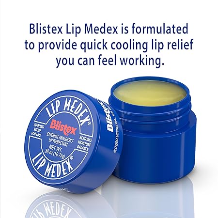 Blistex Lip Medex Cooling Relief for Sore Lips & Moisture - 12 Ct