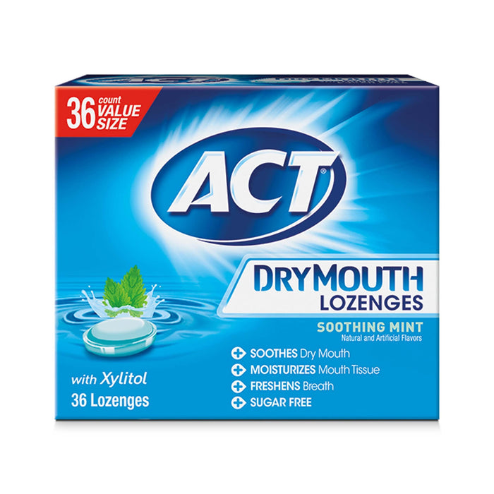 ACT Dry Mouth Lozenges with Xylitol - Soothing Mint