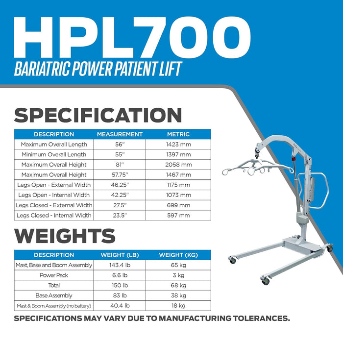 Joerns Hoyer HPL700 Bariatric Electric Patient Lift