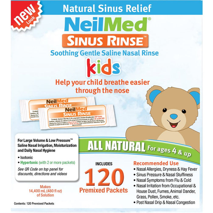 NeilMed Sinus Rinse Pediatric Saline Nasal Rinse - 120 Ct Premixed Packets