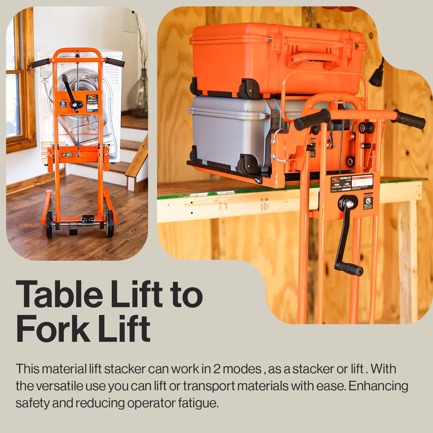 SuperHandy Material Lift Stacker & Pallet Dolly - 330Lb Max Weight 40" Lift