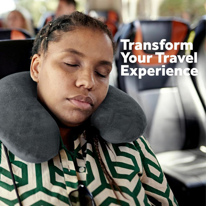 Pursonic Memory Foam Neck Pillow with Eye Mask - Ergonomic Travel - 3 Ct