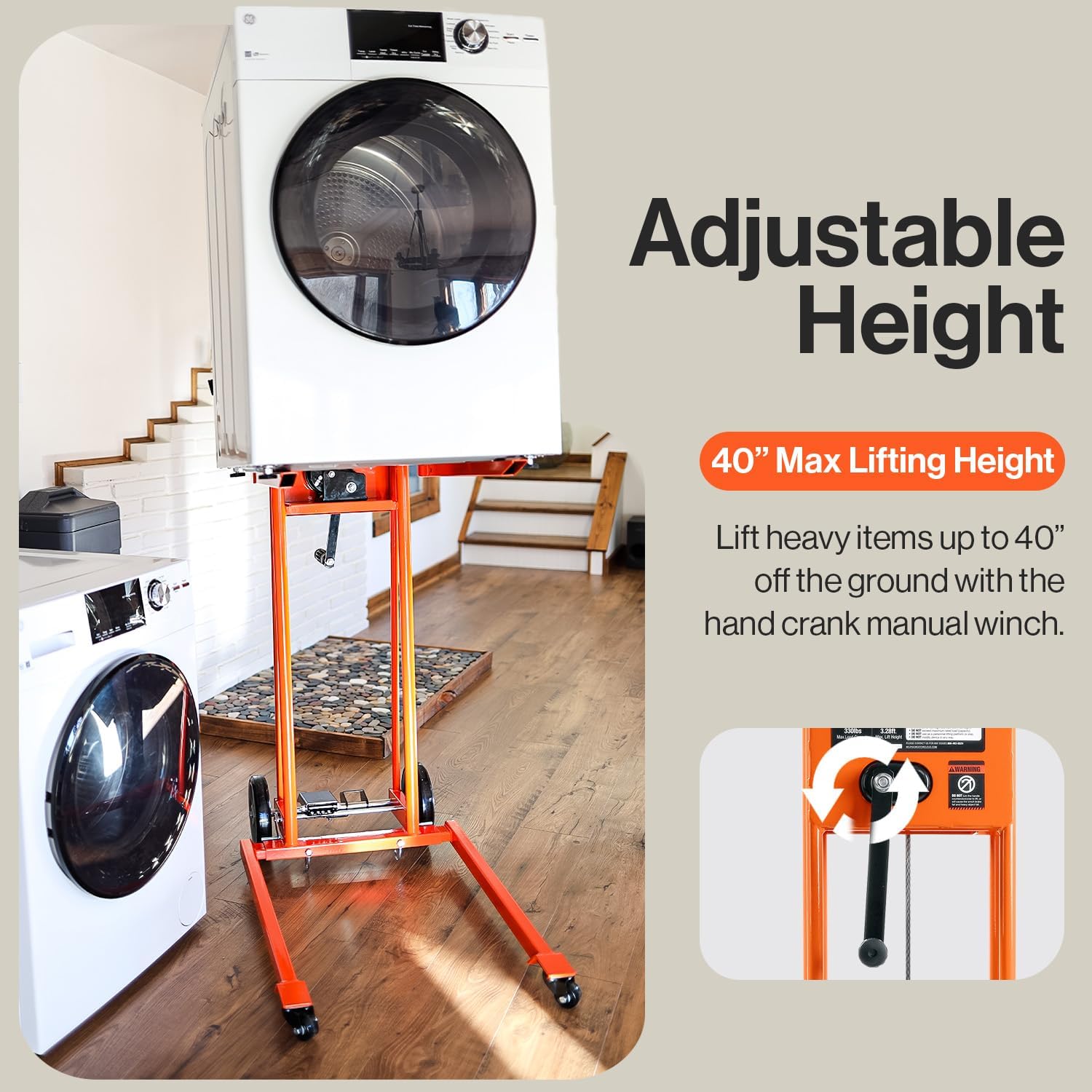 SuperHandy Material Lift Stacker & Pallet Dolly - 330Lb Max Weight 40" Lift