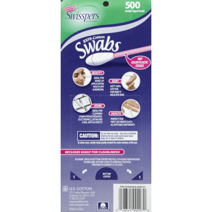 Swisspers Multi Care Cotton Swab - 500 Ct