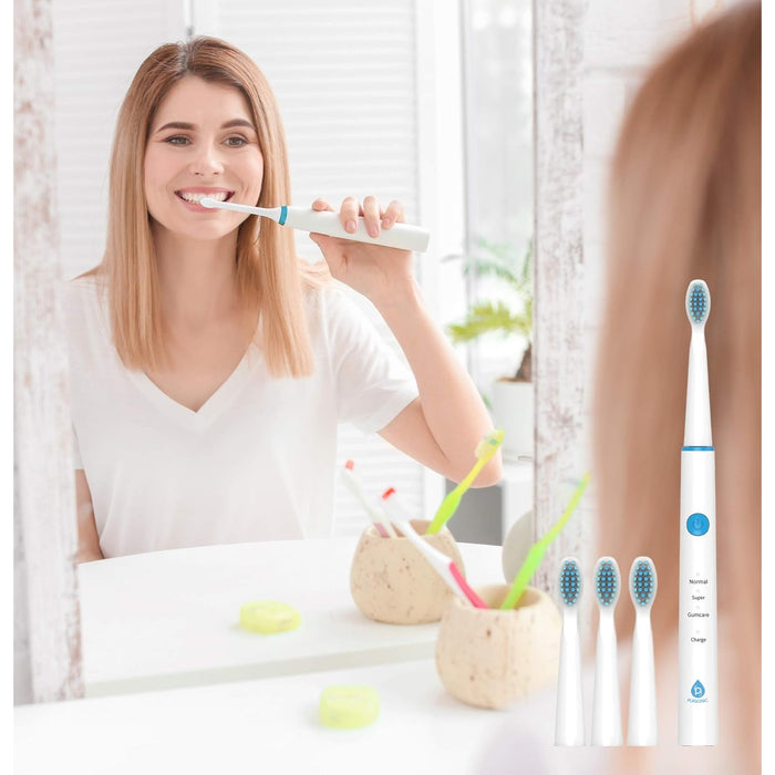 Pursonic Rotary Toothbrush, USB Rechargeable with 3 Heads & 8,800 RPM