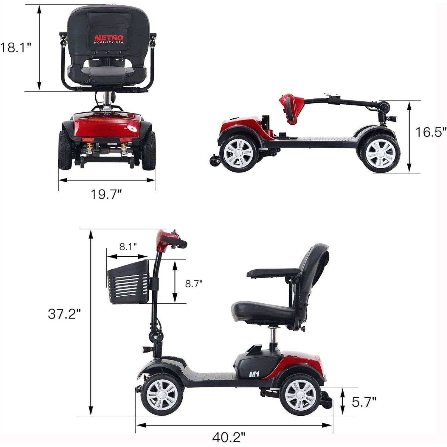 Metro Mobility M1 Series 4-Wheel Travel Mobility Scooter - Shop Home Med