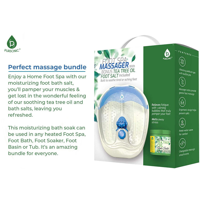 Pursonic Foot Spa Massager with Tea Tree Oil Foot Salt Scrub