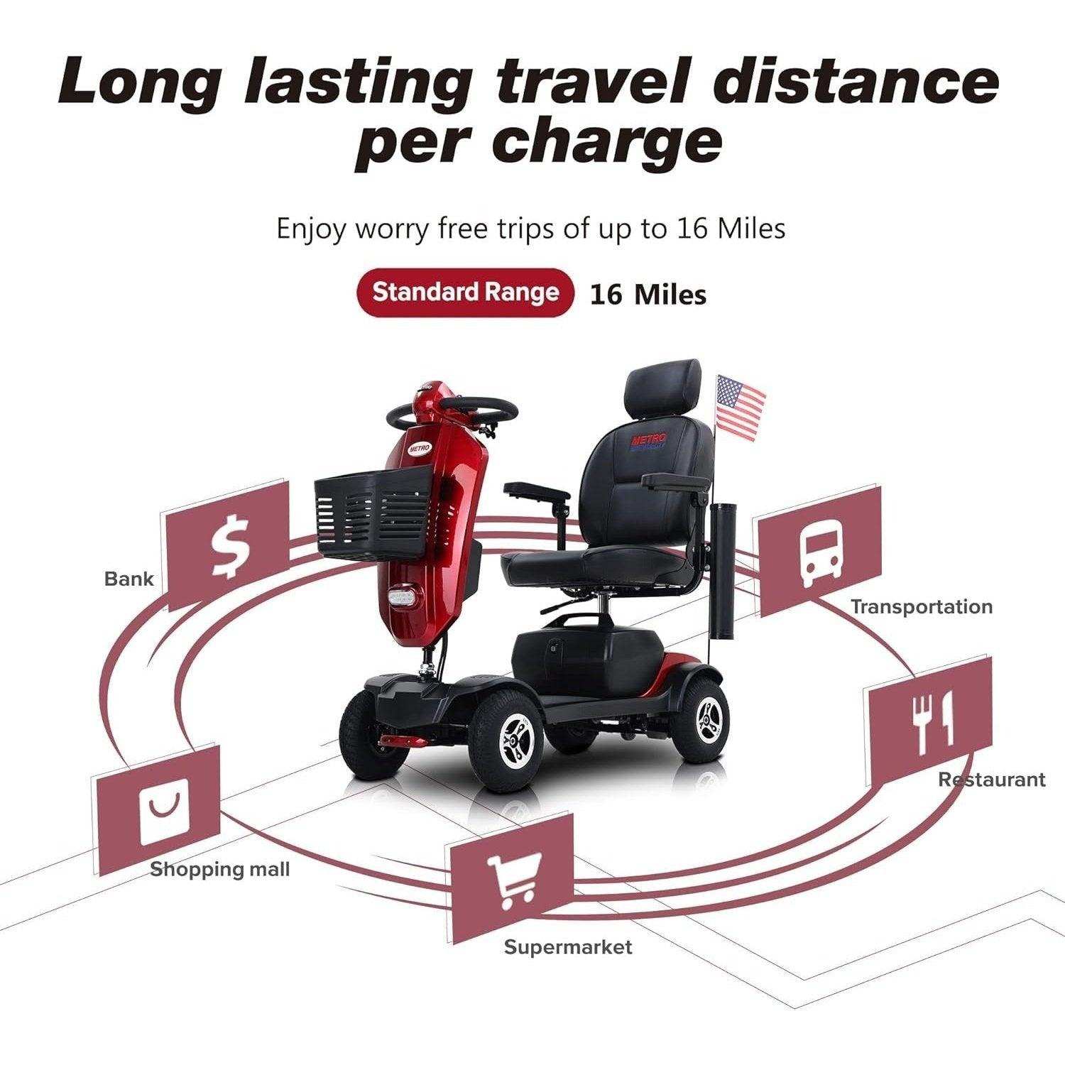 Metro Mobility Max Plus Series 4-Wheel Travel Mobility Scooter - Shop Home Med
