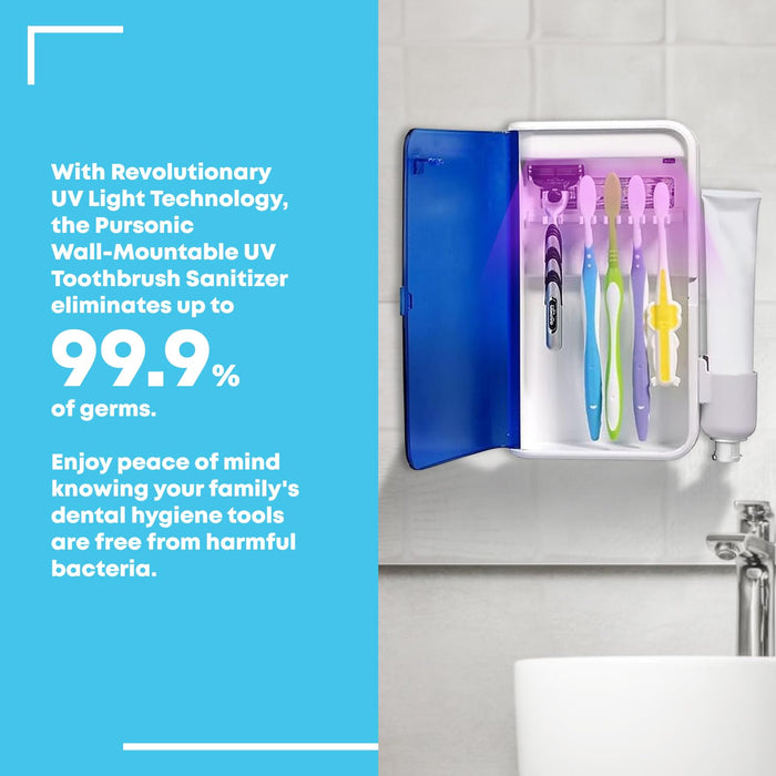 Pursonic Wall Mountable Portable UV Family Toothbrush Sanitizer