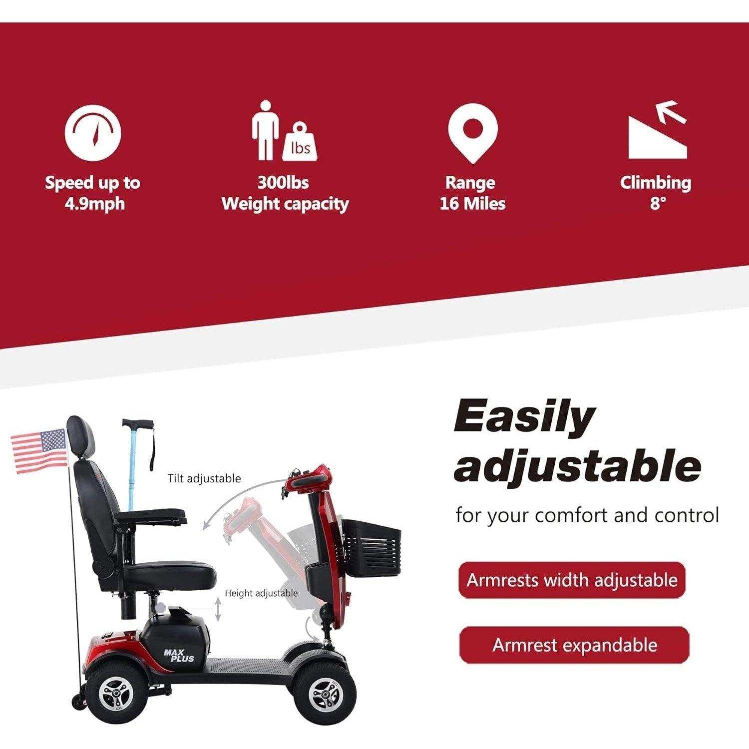 Metro Mobility Max Plus Series 4-Wheel Travel Mobility Scooter - Shop Home Med
