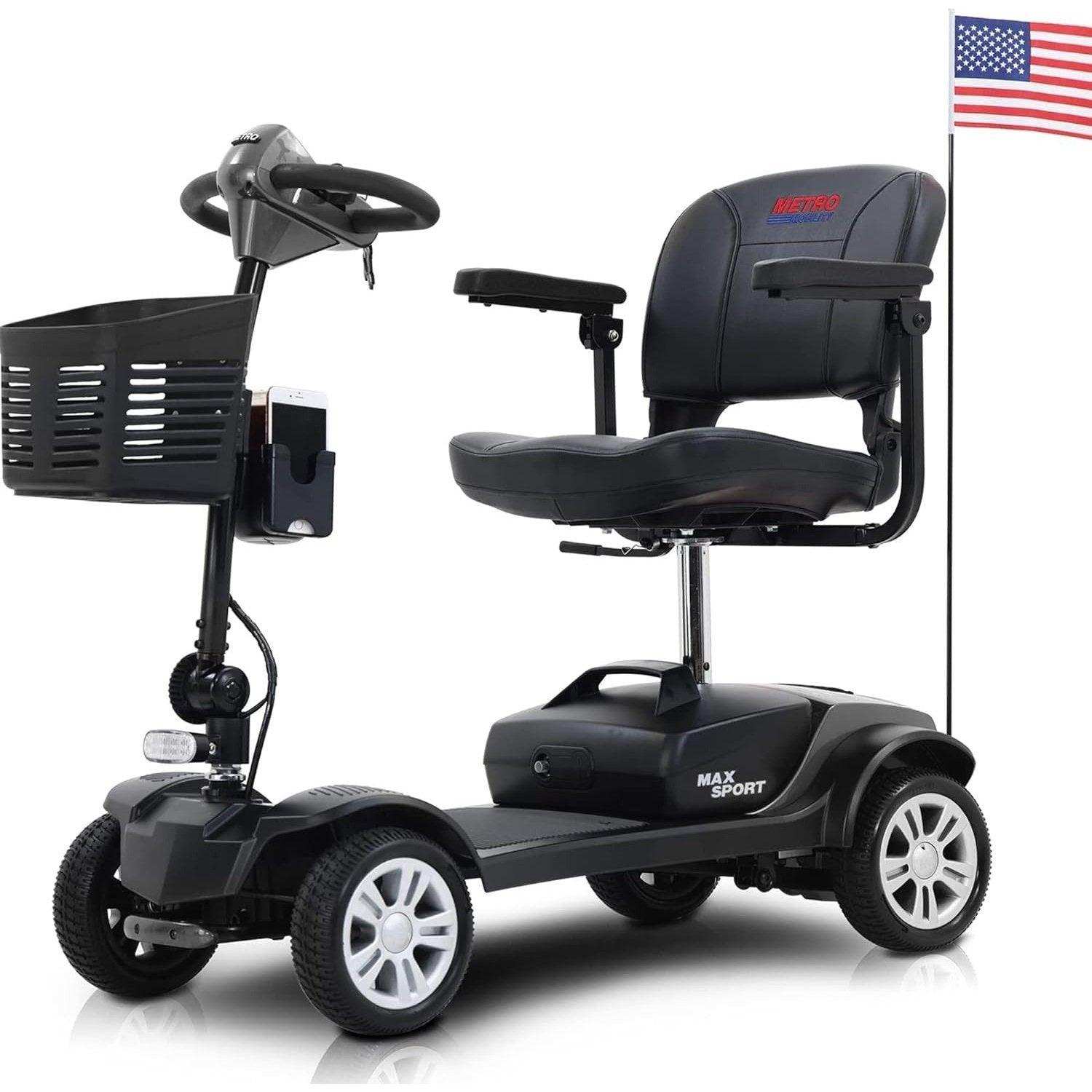 Metro Mobility Max Sport Series 4-Wheel Travel Mobility Scooter - Shop Home Med