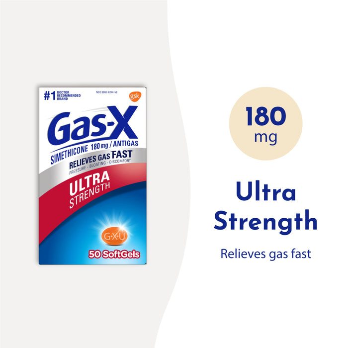 Gas-X Ultra Strength Gas Relief Softgels w/ Simethicone 180mg - 50 Ct