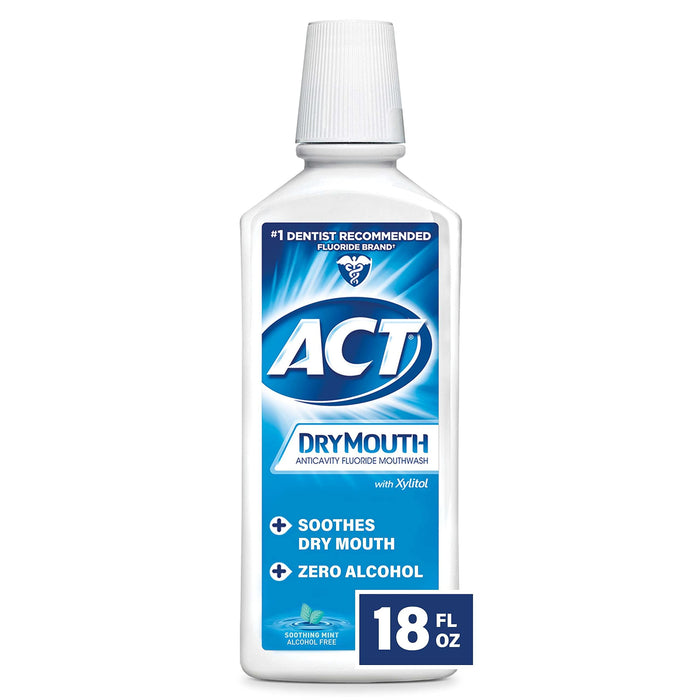 ACT Dry Mouth Anticavity Fluoride Mouthwash - Soothing Mint