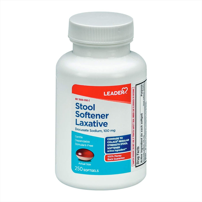 Leader Stool Softener Softgels - 100 Ct