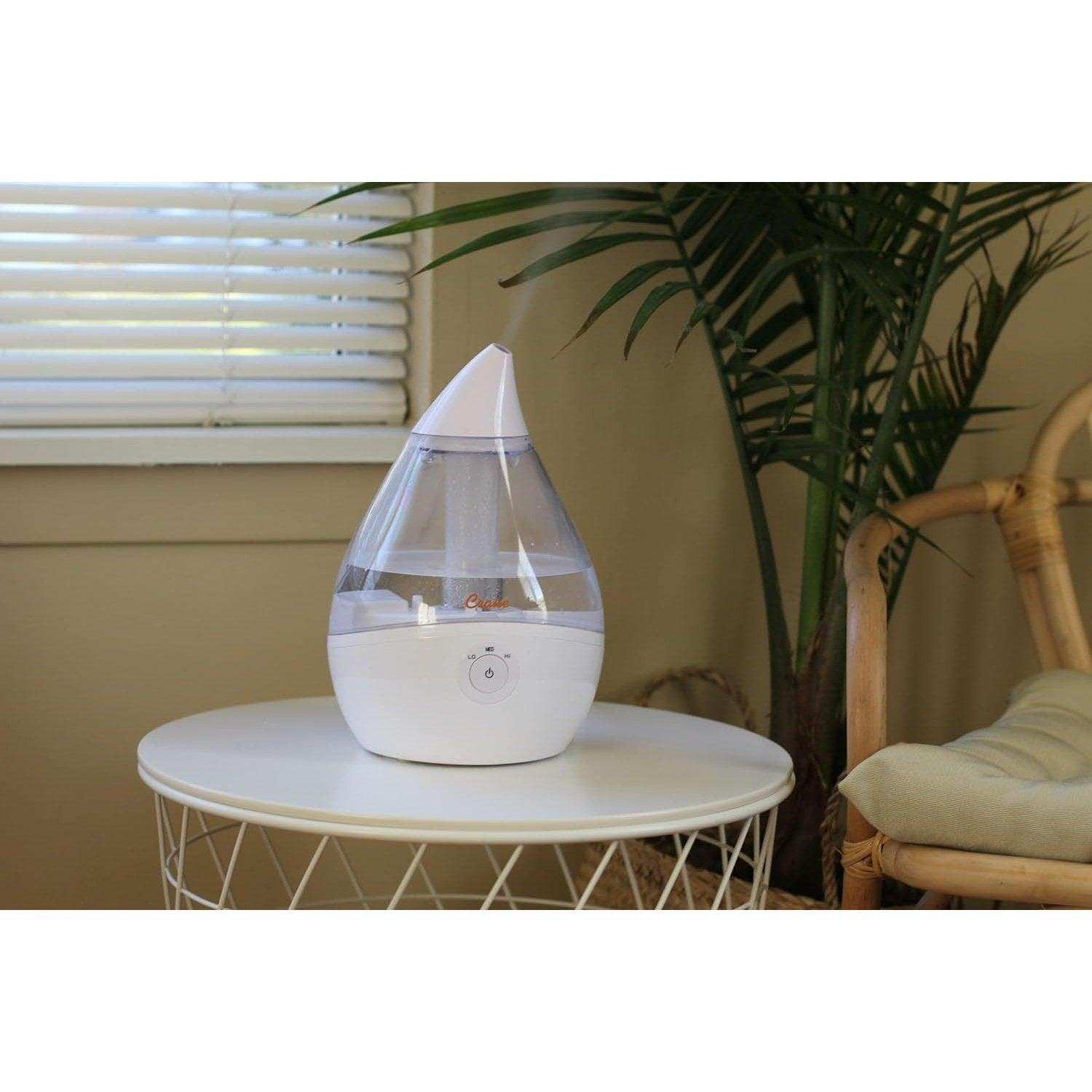 Crane Droplet Ultrasonic Cool Mist Humidifier Clear/White - 0.5 Gallon - Shop Home Med