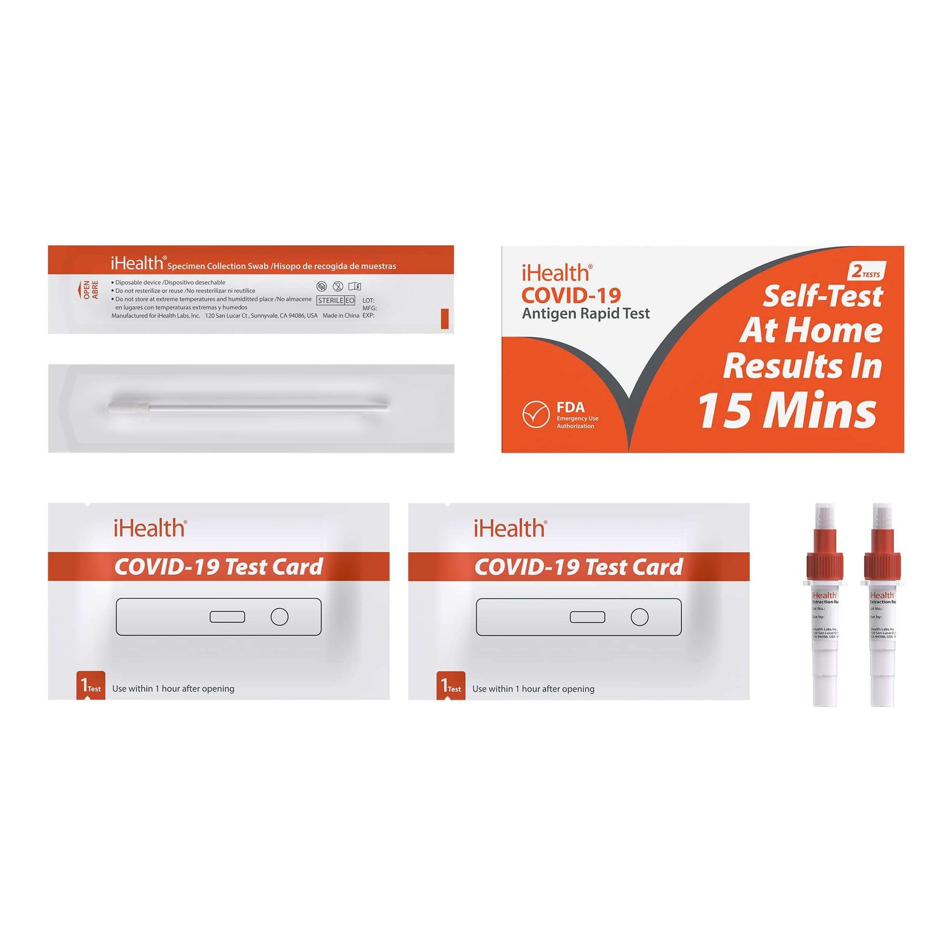 iHealth COVID-19 Antigen Rapid Test at Home Self-Test Results in 15 Mins