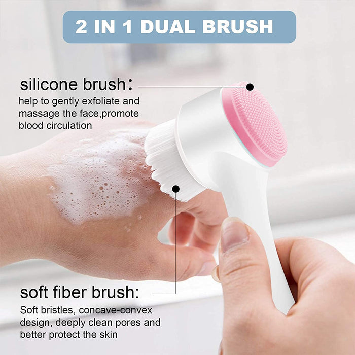 Pursonic Dual-Sided Facial Cleansing Brush for Deep Pore Exfoliation & Massage