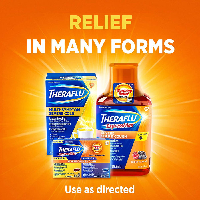 Theraflu ExpressMax Day/Night Severe Cold & Cough Relief Syrup - Berry