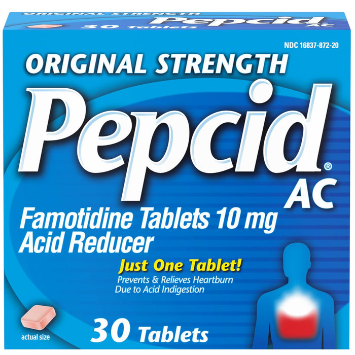 Pepcid AC Heartburn Prevention & Relief with Famotidine Tablets