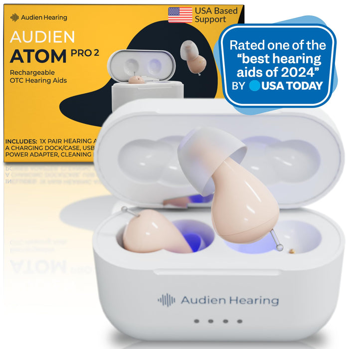 Audien Hearing Atom Pro 2 Wireless Rechargeable OTC Hearing Aid