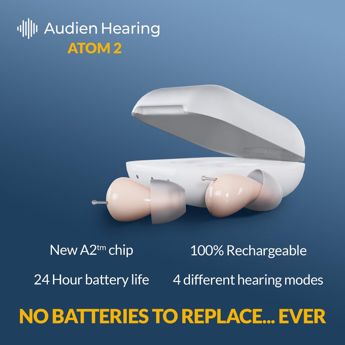 Audífono de venta libre recargable e inalámbrico Audien Hearing Atom 2 