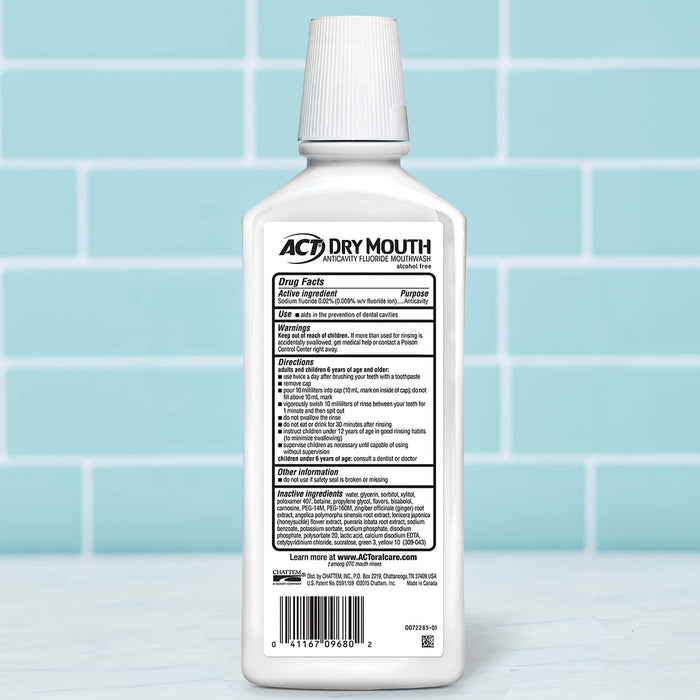 ACT Dry Mouth Anticavity Fluoride Mouthwash - Soothing Mint