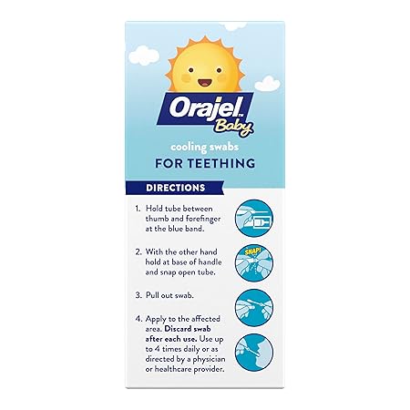 Orajel Baby Non-Medicated Cooling Swabs - 12 Ct