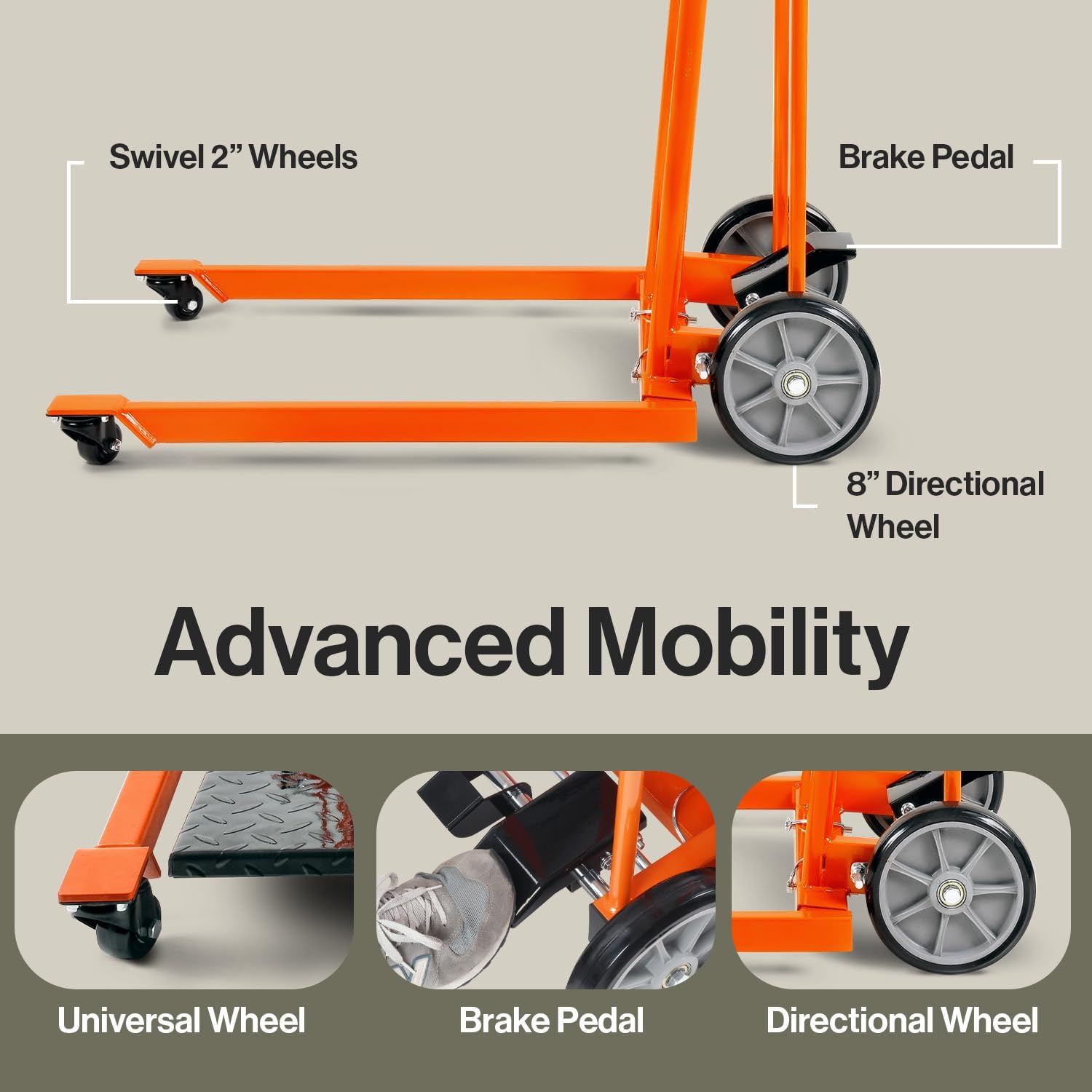 SuperHandy Material Lift Stacker & Pallet Dolly - 330Lb Max Weight 40" Lift