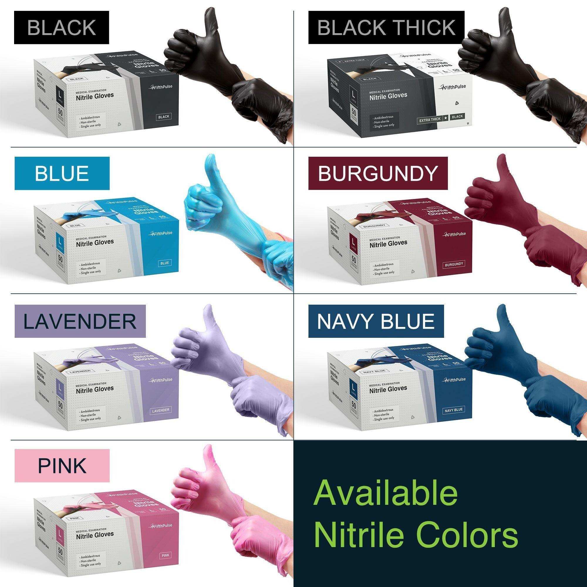 FifthPulse Medical Exam Blue Nitrile Gloves - 10 Boxes of 100 Ct - Shop Home Med