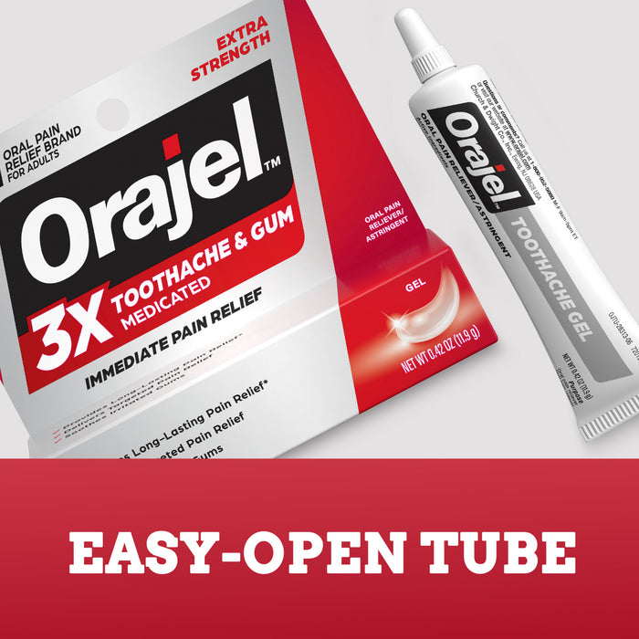 Orajel 3X Medicated For Toothache & Gum Gel