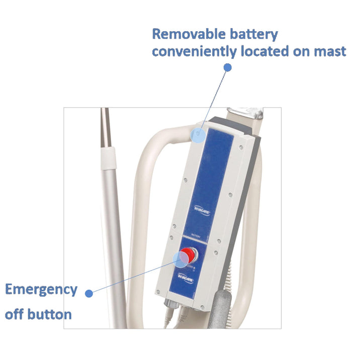 Elevador de pacientes eléctrico de servicio pesado Invacare Reliant con base baja manual