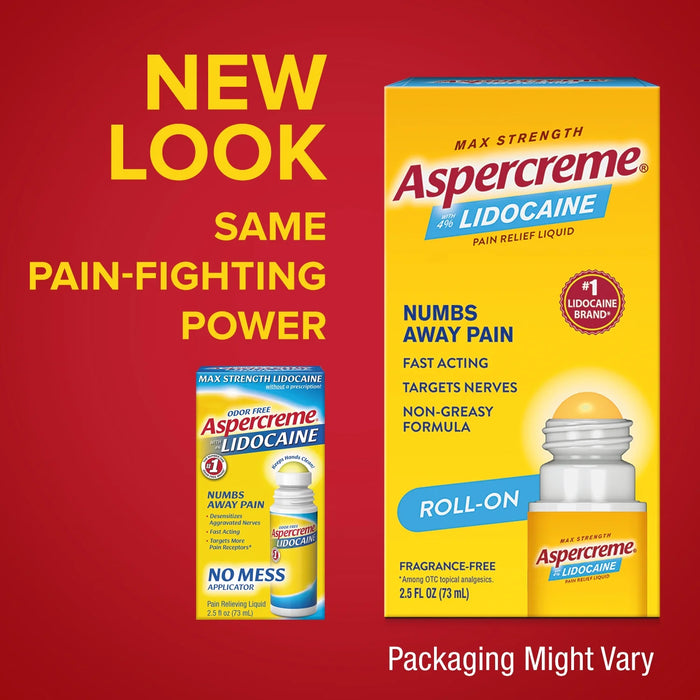 Aspercreme Lidocaine Fragrance-Free Pain Relief Roll-On