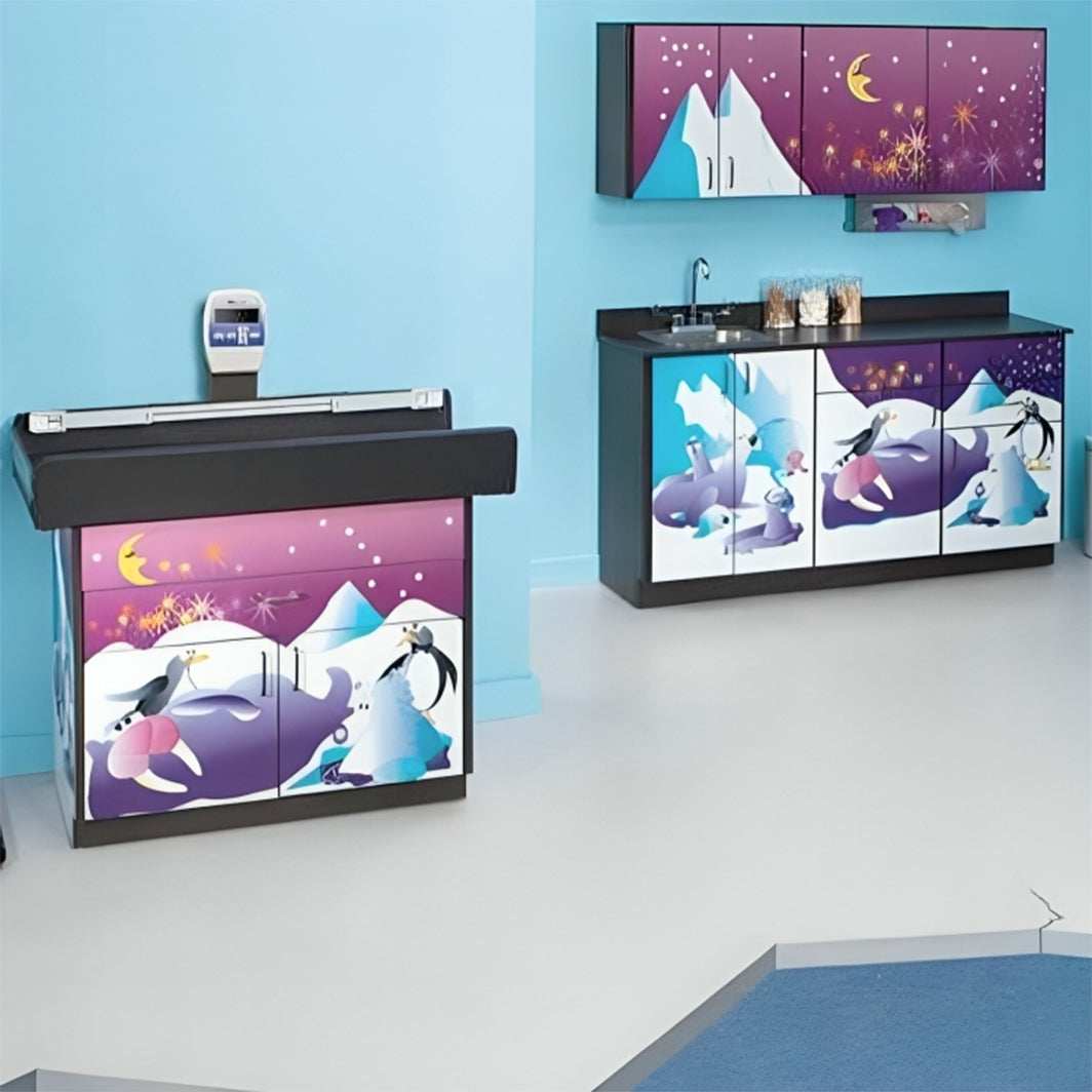 Clinton Complete Cool Pals Exam Room Pediatric Scale Table and Cabinets