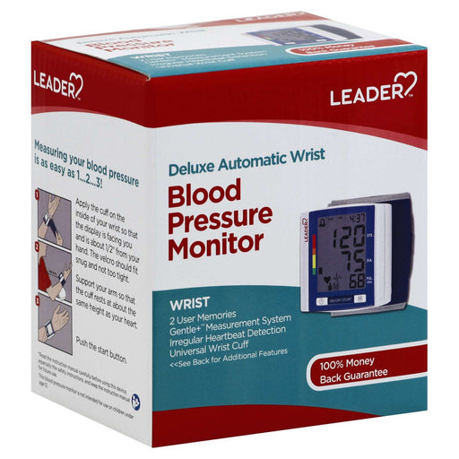 Leader Tm Blood Pressure Monitor Deluxe Automatic Wrist