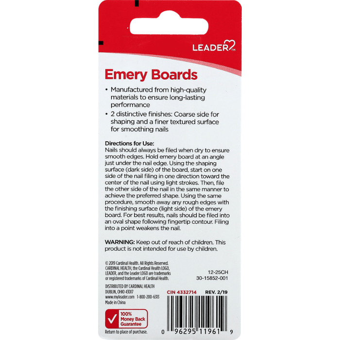 Leader Standard Emery Nail Filer Boards - 10 Ct