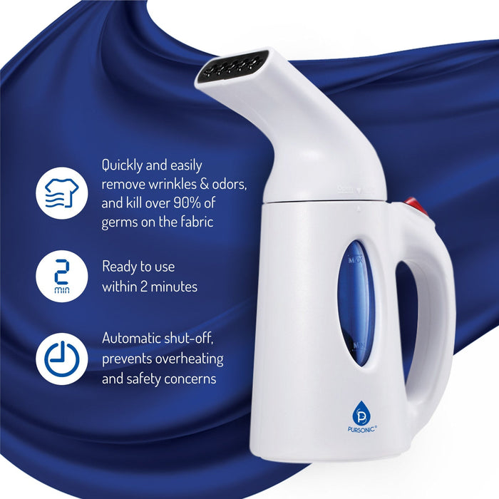 Pursonic Portable Handheld Fabric Steamer Quick & Safe Wrinkle Removal