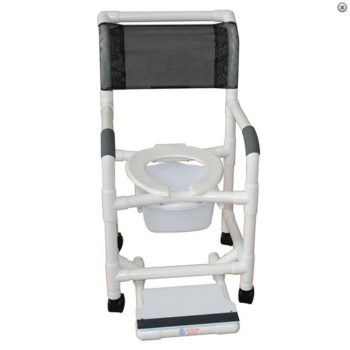 MJM International Shower PVC Chair w/ Safety Belt & 10 Qt Commode Pail