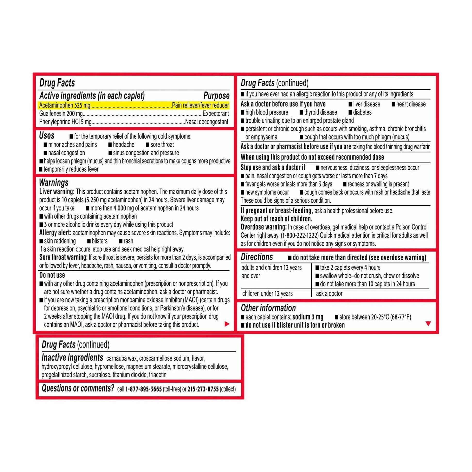 Tylenol Cold + Head Congestion Severe Medicine Caplets - 24 Ct. - Shop Home Med