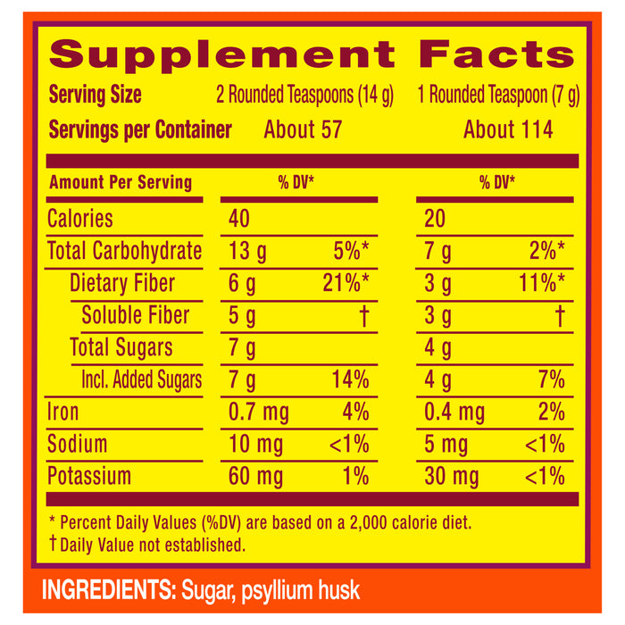 Metamucil 4-in-1 Psyllium Fiber Supplement Powder Unflavored - 114 Ct