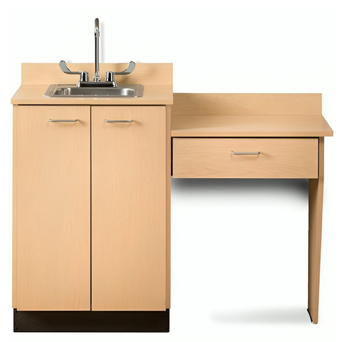 Clinton Customizable Base Cabinet with 2 Doors, Sink and Desk Set