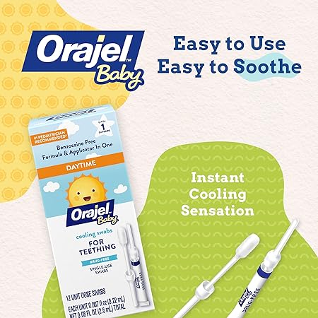 Orajel Baby Non-Medicated Cooling Swabs - 12 Ct