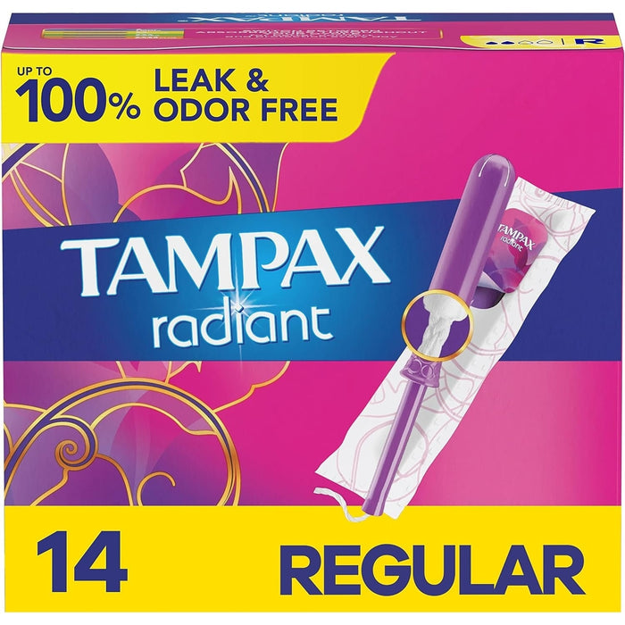 Tampax Radiant Compact Unscented Plastic Tampons