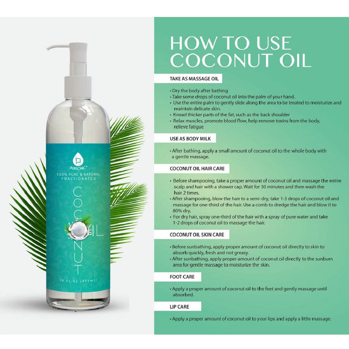 Pursonic 100% Pure & Natural Fractionated Coconut Oil