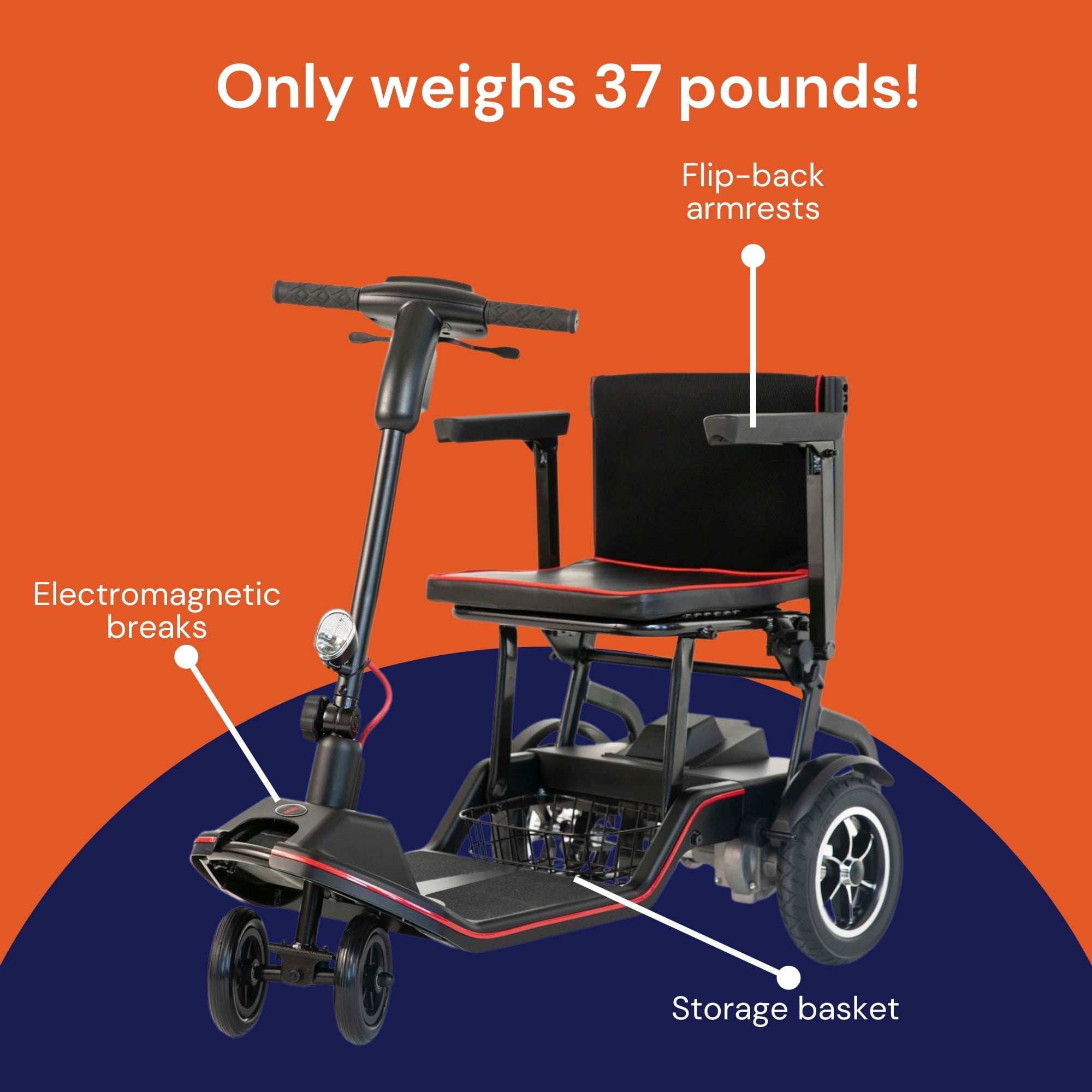Feather Lightweight Electric Mobility Travel Scooter World's Most Lightweight ONLY 37 lbs.