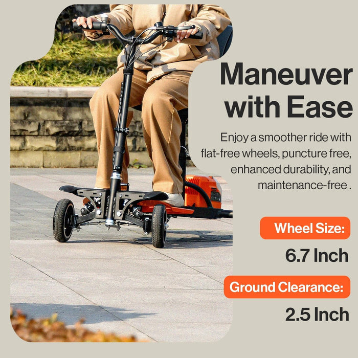SuperHandy 4-Wheels Passport Pro Mobility Scooter Mobility Scooter - Foldable 48V Li-Ion Battery 330lbs Load