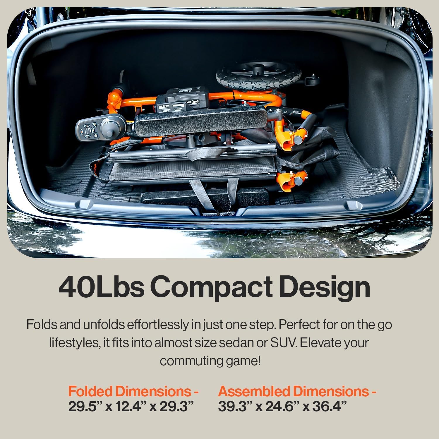 SuperHandy GoRide 2 Electric 330 Lbs Capacity 48V 2Ah Battery Portable Wheelchair
